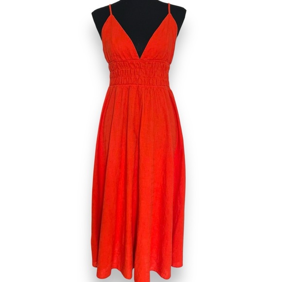 MVN The Label Feast of Fire Midi Dress Orange Size US 10 - Picture 2 of 11